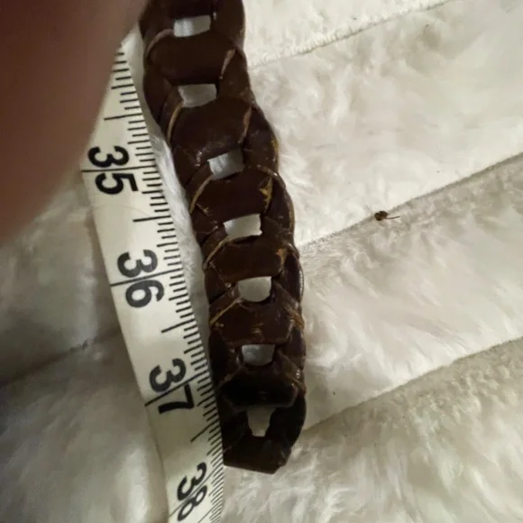 VINTAGE from 70s, HAND-CRAFTED BRAIDED ,Brown Leather BELT Women’s Size M, INDIA - Picture 6 of 7